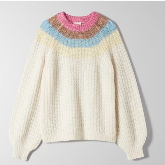 Aritzia Wilfred Giselle Butter Yellow Saba Mohair Alpaca Blend Sweater - Picture 2 of 15